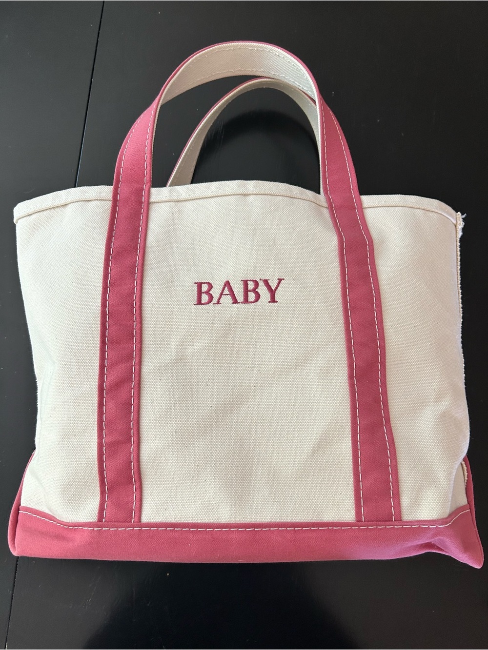 L.L. Bean Tote Bag in Pink and Cream